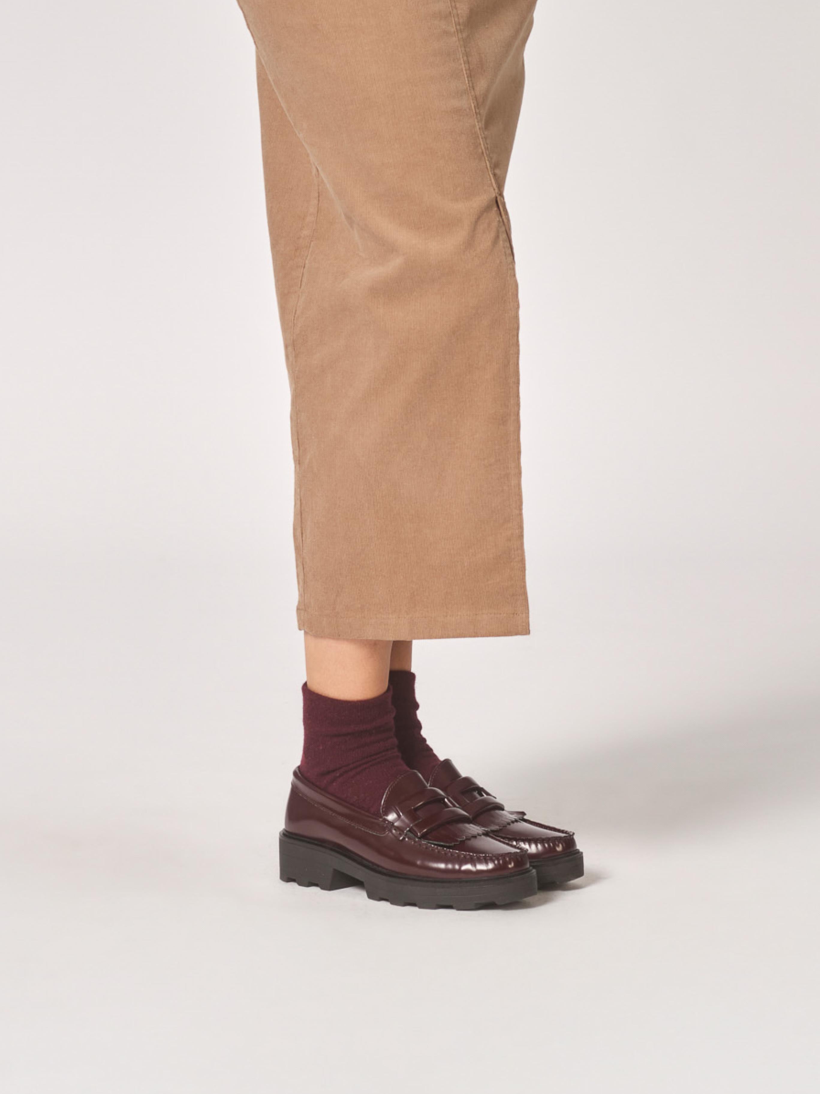 Moccasin met brede zool - Burgundy