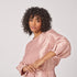 Blouse in satijn met mouw detail - Light Pink