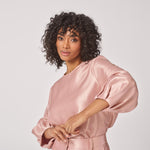 Blouse in satijn met mouw detail - Light Pink