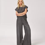 Wijde broek met rekker - Dark Grey