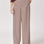 Wijde broek met hoge taille - Pied de poule