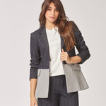 Tweekleurige blazer - Navy Grey