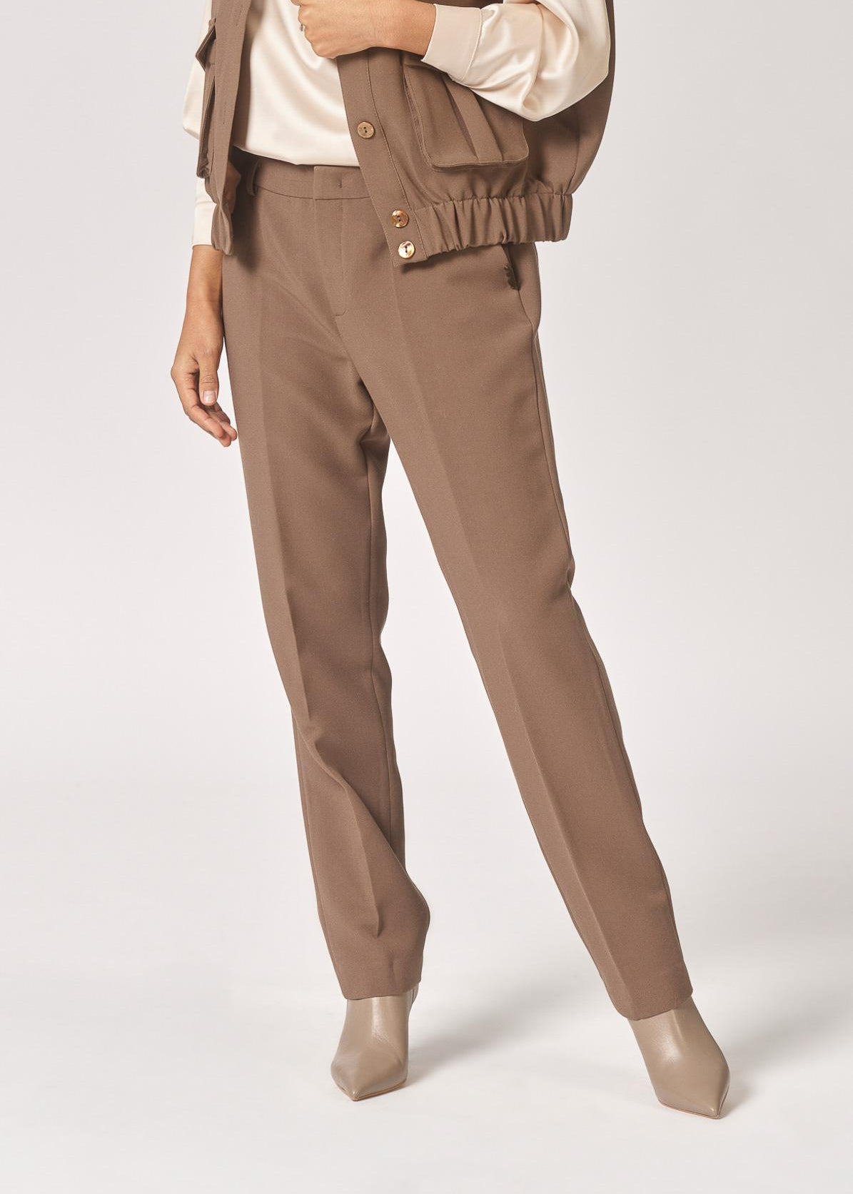 Broek met smalle pijpen - Dark Taupe