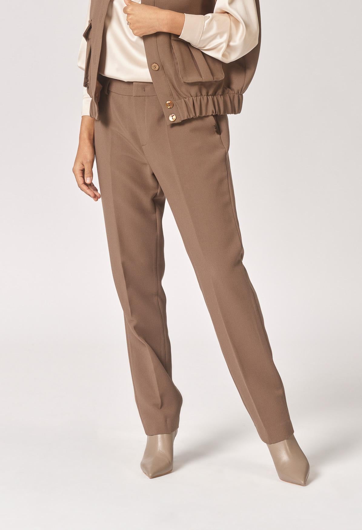 Broek met smalle pijpen - Dark Taupe