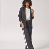 Comfy broek met brede pijpen - Navy Stripe