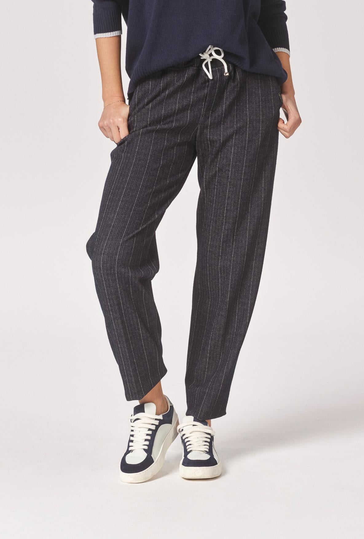 Comfy broek met smalle pijpen - Navy