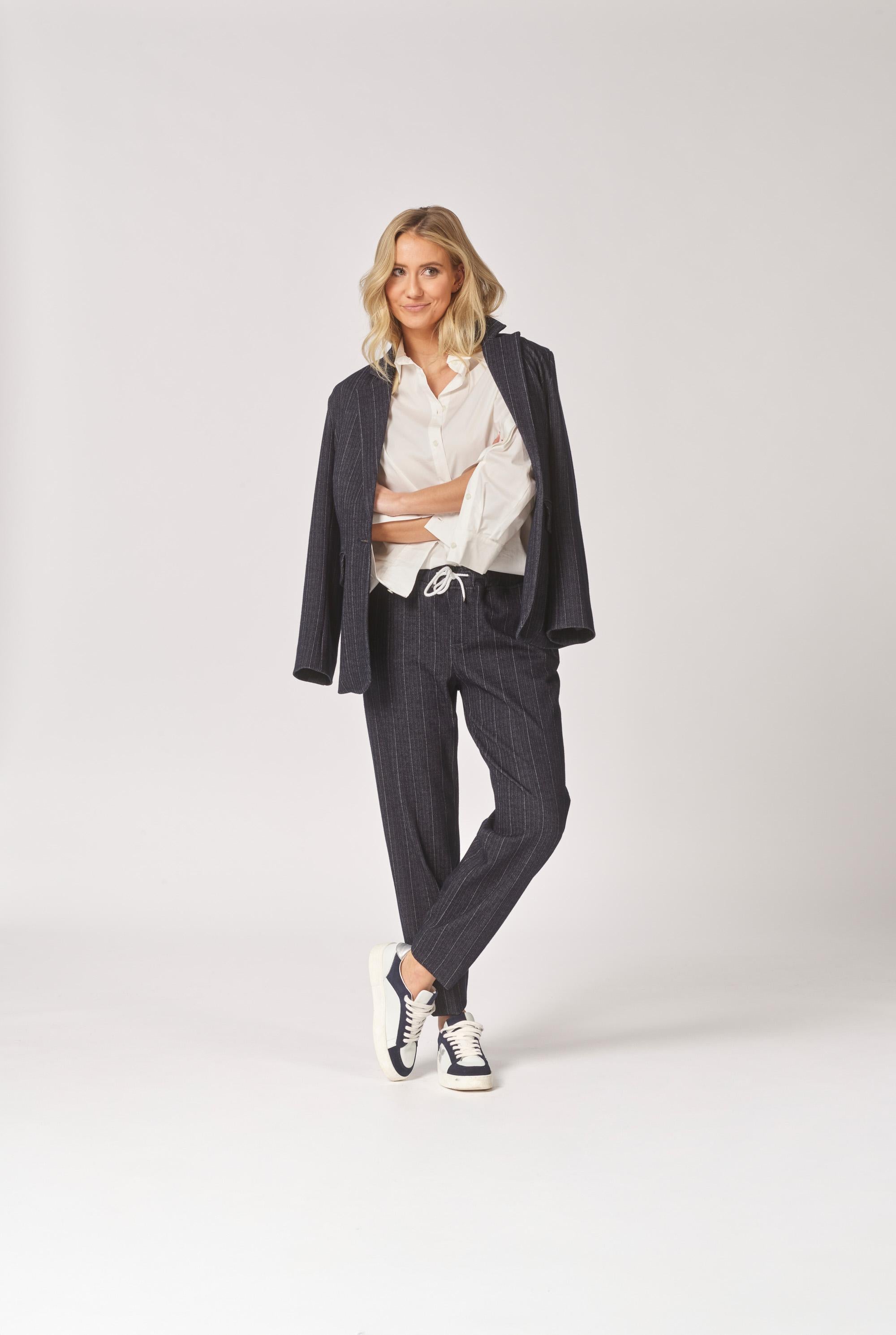 Comfy broek met smalle pijpen - Navy