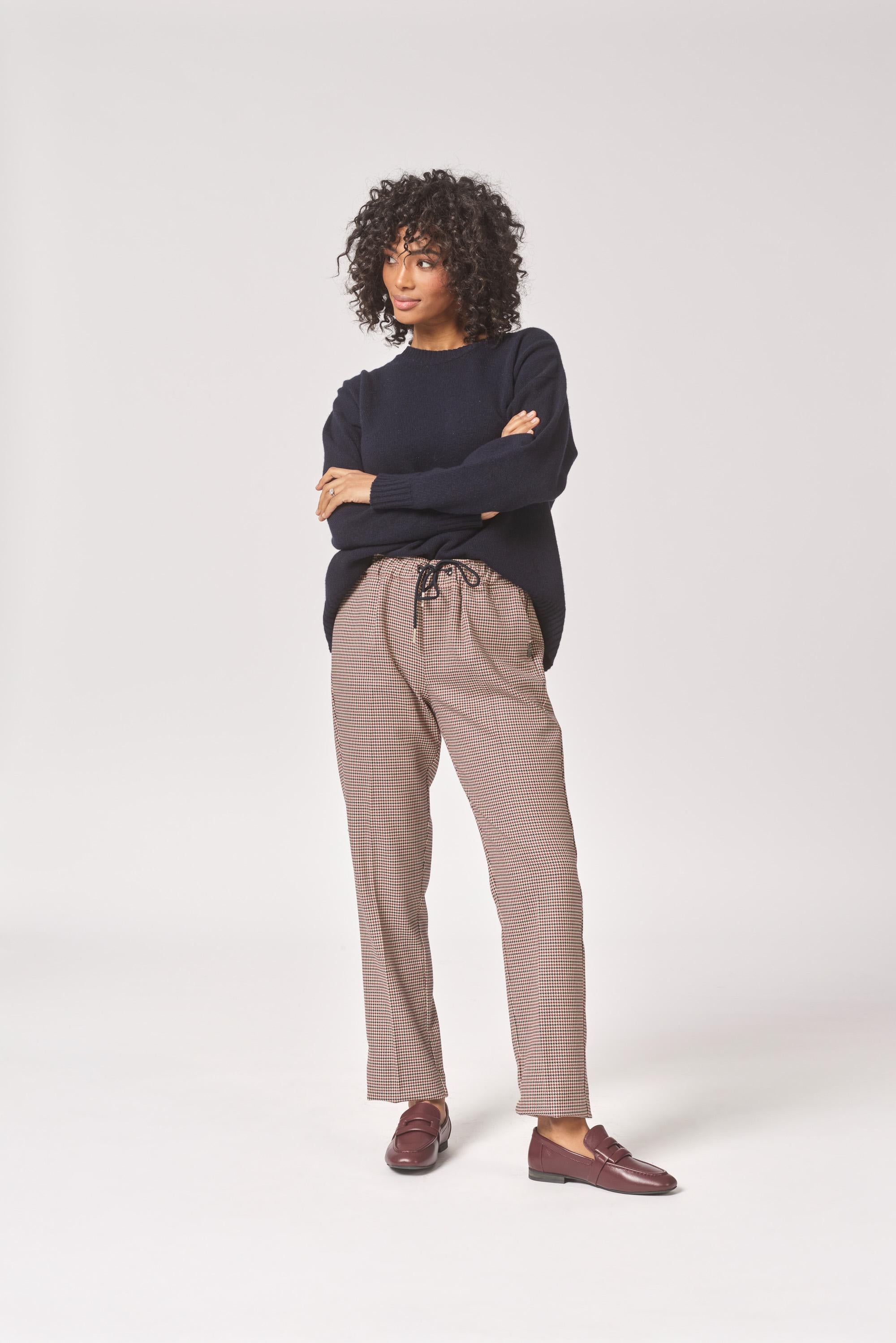 Comfy broek met smalle pijpen - Piede de poule