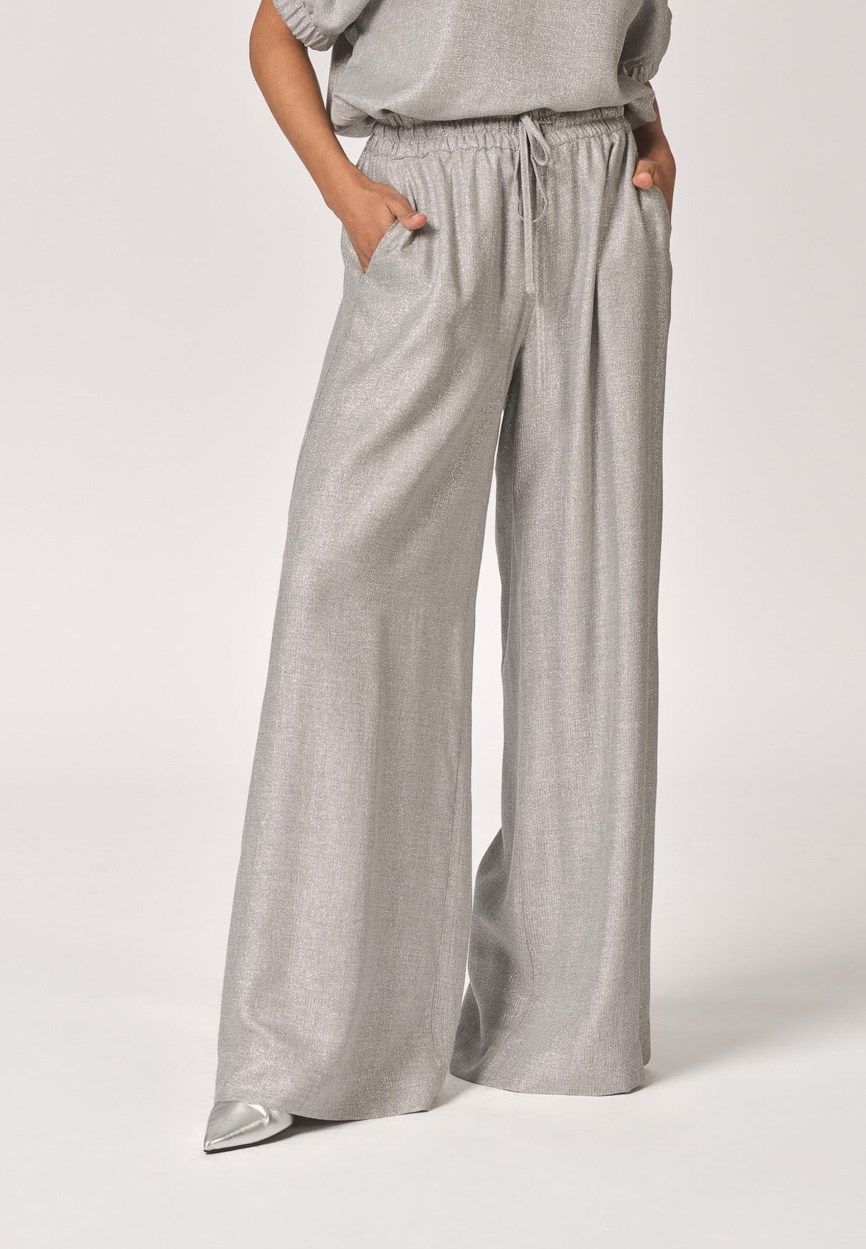 Glitterbroek met wijde pijpen - Grey Sparkle