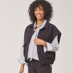 Mouwloze bomberjas met zakken - Navy