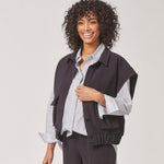 Mouwloze bomberjas met zakken - Navy