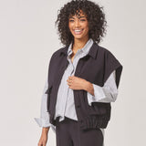 Mouwloze bomberjas met zakken - Navy