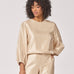 Blouse in satijn met mouw detail - Gold