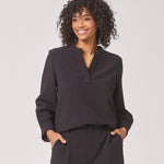 Blouse met v-hals - Navy