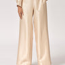 Wijde broek in satijn - Gold
