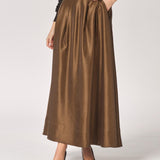 Lange rok met plooien - Olive