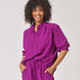 Soepelvallende blouse met rekker - Violet