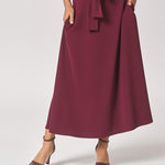 A-lijn rok met taillelint - Burgundy