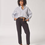 Oversized blouse met knoopdetail - Blue Stripe