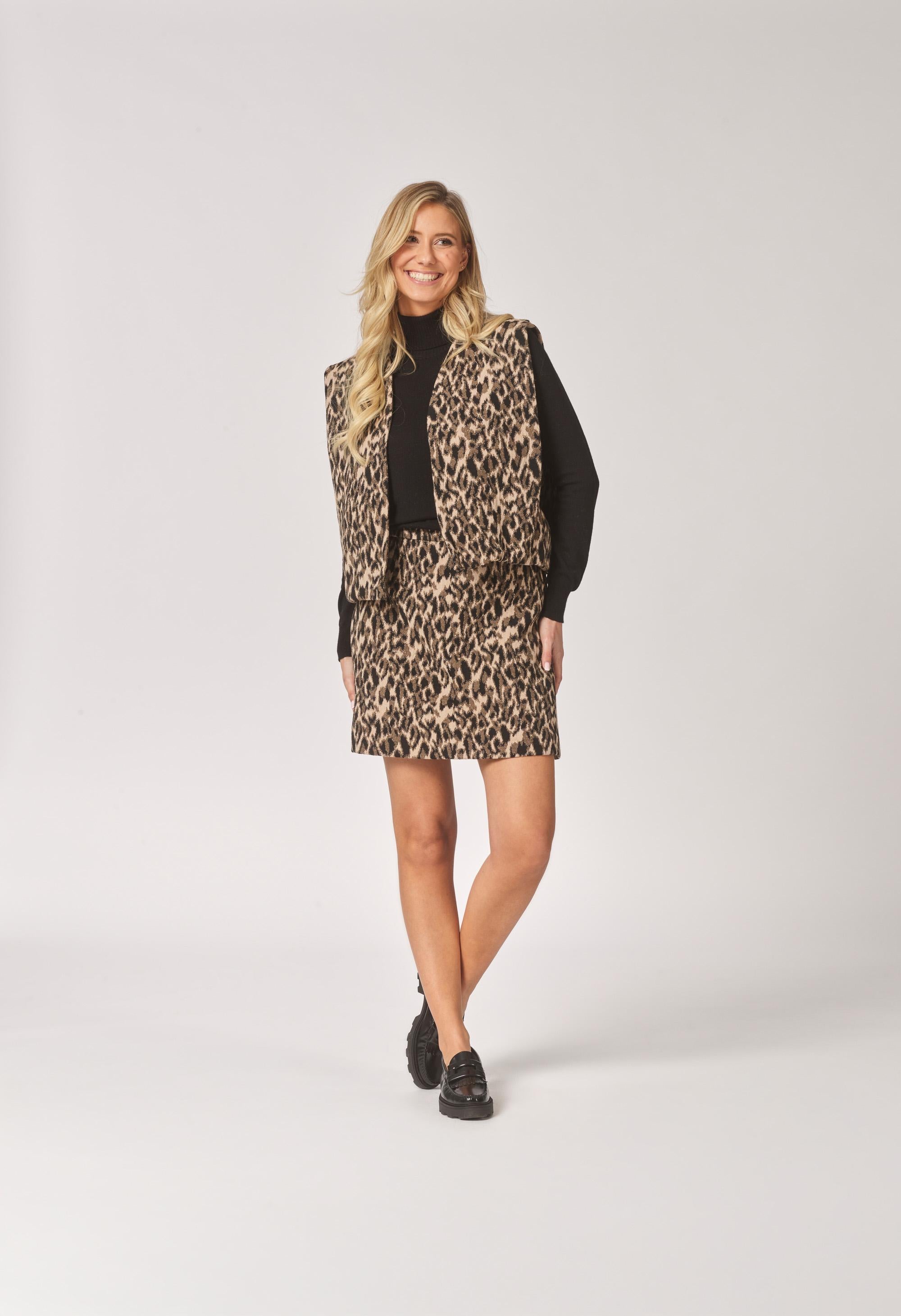 Korte rechte rok - Leopard