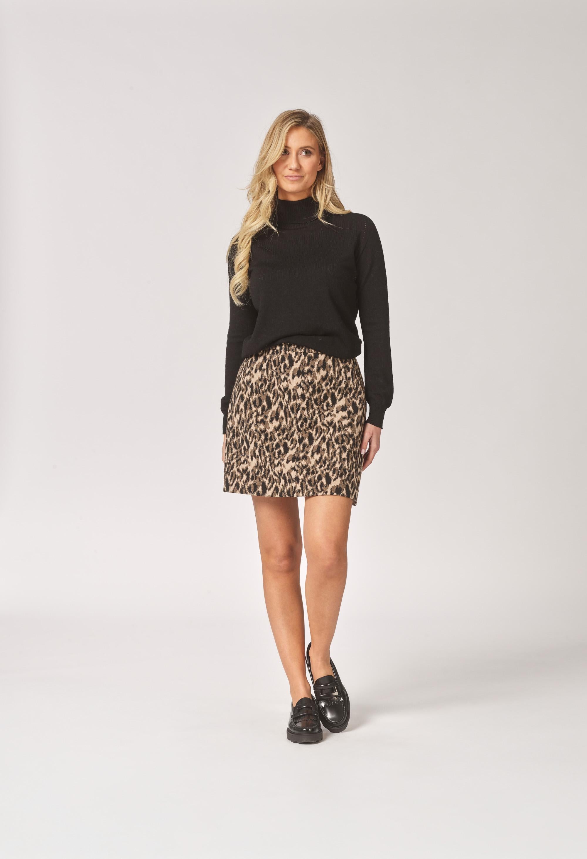 Korte rechte rok - Leopard