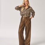 Leopard blouse met fluodetail - Leopard