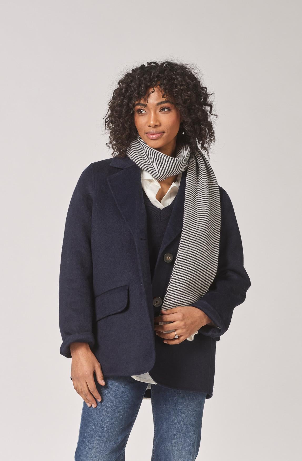 Klassieke mantel met rechte snit - Navy