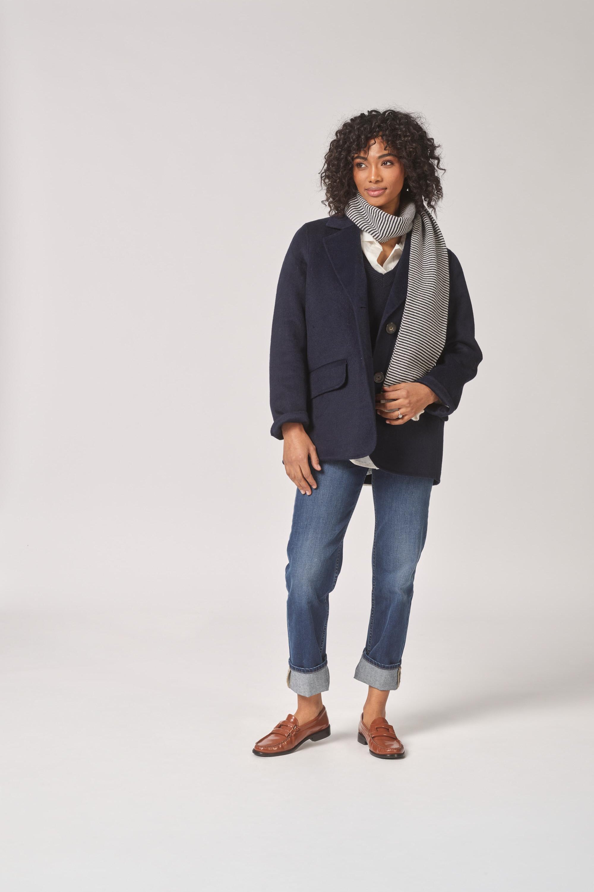 Klassieke mantel met rechte snit - Navy