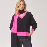 zachte sjaal - Marine / Pink