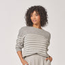Pull met streepjesmotief - Grey / Ecru