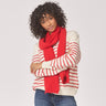 Pull met streepjesmotief - Ecru / Red