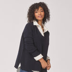 v-hals pull - Navy