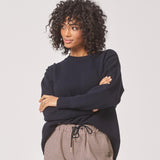 Losse pull met ronde hals - Navy