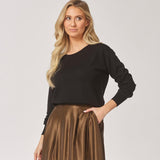 Fijne pull met ronde hals - Black