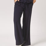 Wijde broek in crêpe - Navy