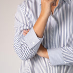 Katoenen blouse met knoopsluiting - Blue Stripe