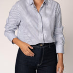 Katoenen blouse met knoopsluiting - Blue Stripe