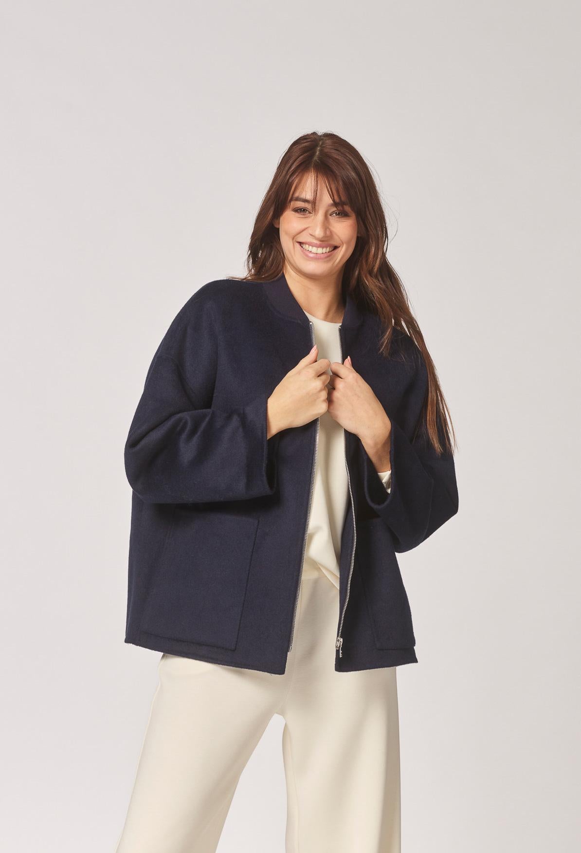 Mantel in bomberstijl - Navy