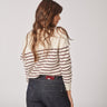 Pull met streepjesmotief - Ecru / Burgundy