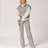 Mouwloze bomberjas met zakken - Grey Sparkle