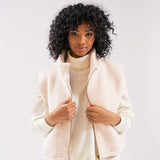 Teddy gilet met ritssluiting - Ecru