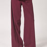 Wijde broek met bandplooi - Burgundy