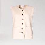 Teddy gilet met knoopsluiting - Ecru