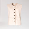 Teddy gilet met knoopsluiting - Ecru