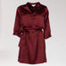 Satijnen jurk met v-hals - Burgundy