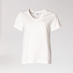 T-shirt met v-hals - Off white