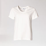 T-shirt met v-hals - Off white