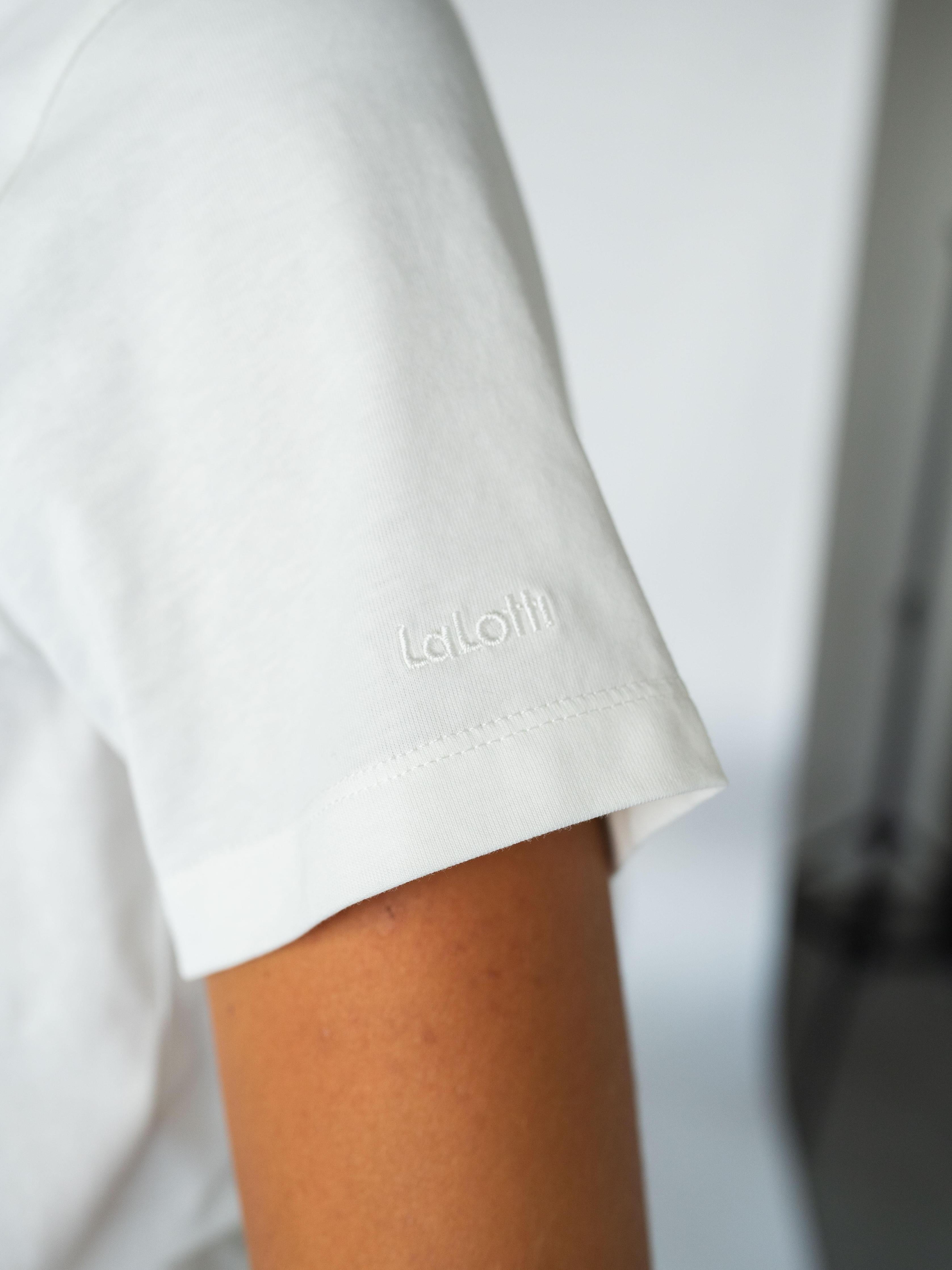 T-shirt met v-hals - Off white