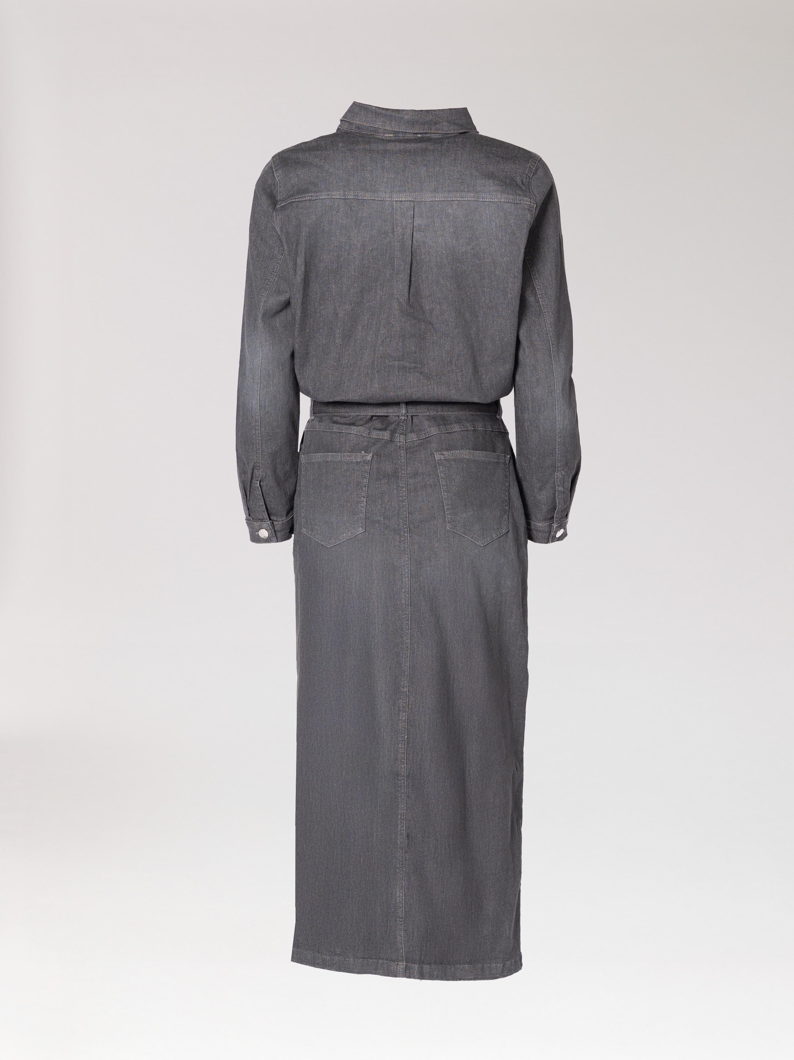 Lange jeansjurk - Dark Grey