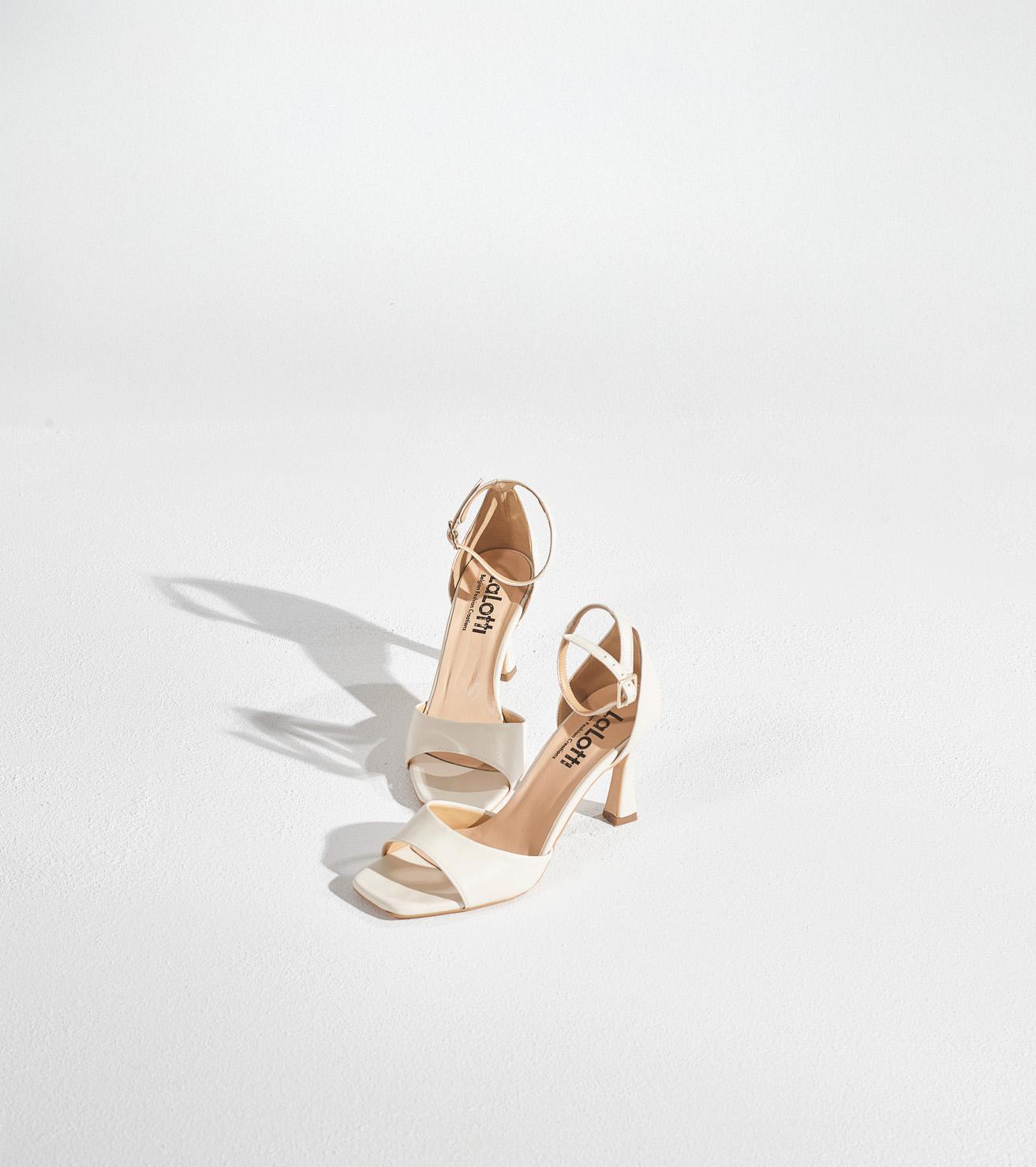 High heels met open teen - Ecru